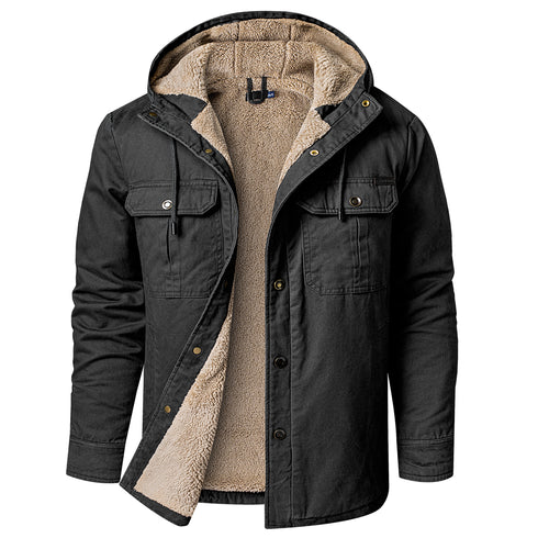 Men‘s Warm Polar fleece Pocket Casual Hoodie Jacket Outwear